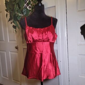 Y2k Red Satin Camisole